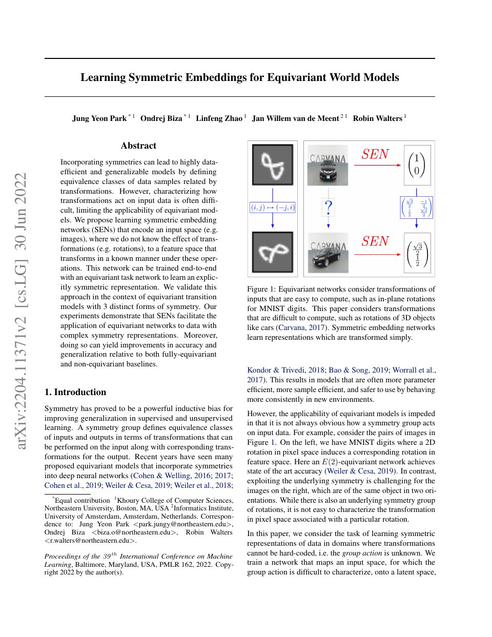 Learning Symmetric Embeddings for Equivariant World Models thumbnail